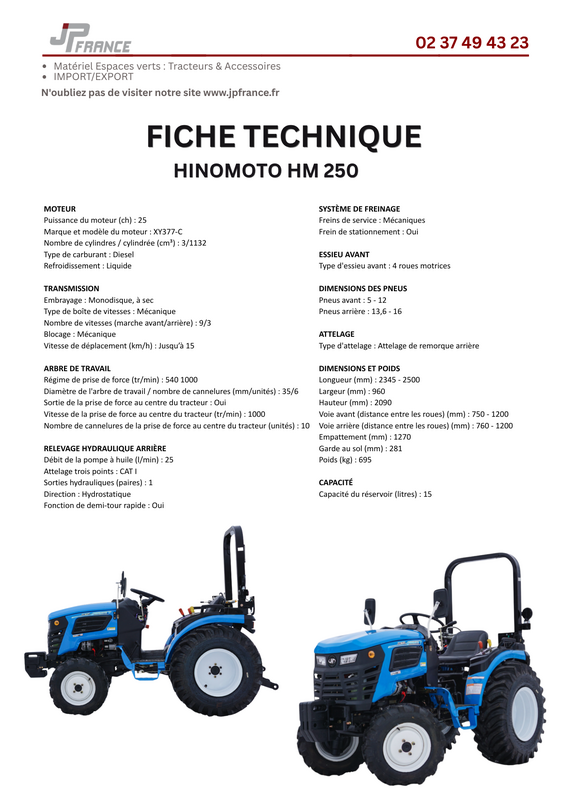 FICHE HINOMOTO HM250