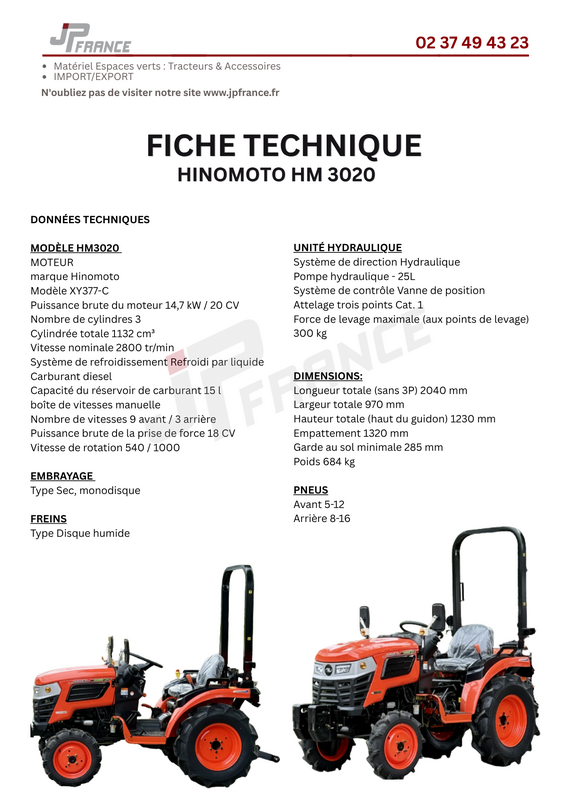 FICHE HINOMOTO HM3020