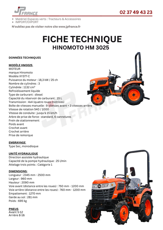 FICHE HINOMOTO HM3025