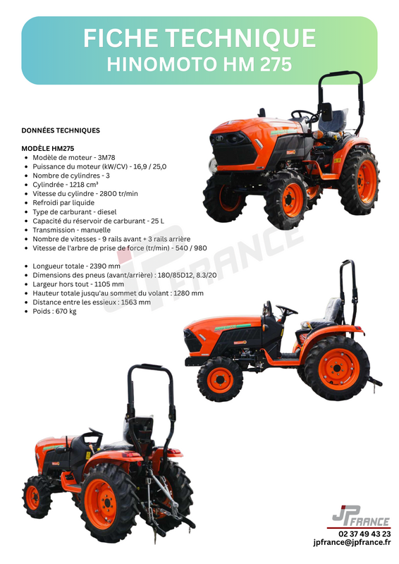 fiche technique hm275